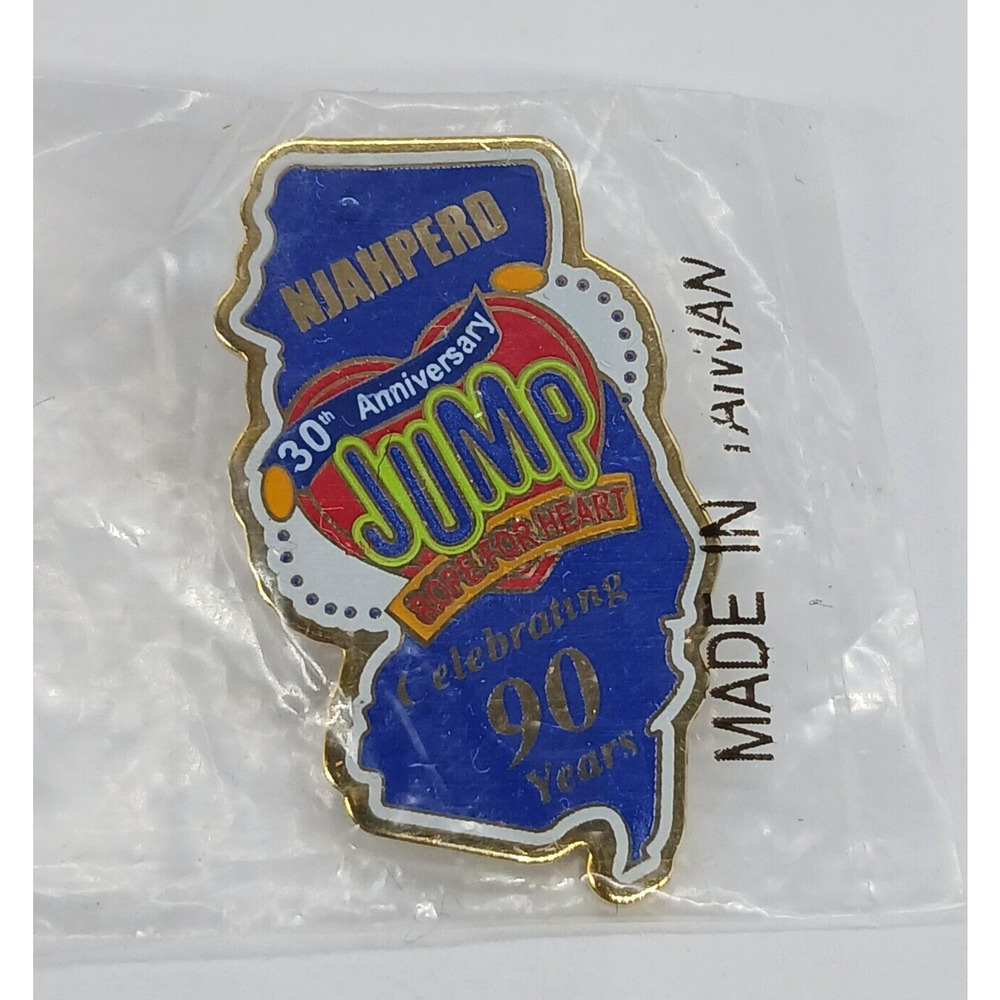 Vintage Jump Rope For Heart Hoops For Heart Coordinator 30th Anniversary Pin NOS